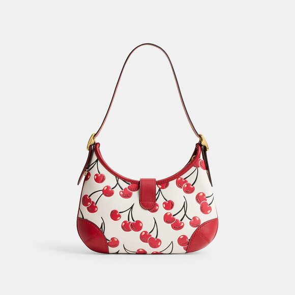 Hamptons Hobo Bag With Cherry Print, Worn once for a photoshoot. - Picture 7 of 12